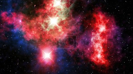 Téléchargez les photos : Nebulas and stars cosmic background, beautiful  picture of the universe with galaxies, cosmic nebulae and stars, science fiction backdrop, 3D illustration. - en image libre de droit