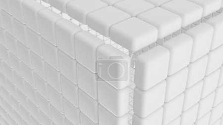 Photo for White technology background, 3D cubes pattern, 3d render illustration. - Royalty Free Image