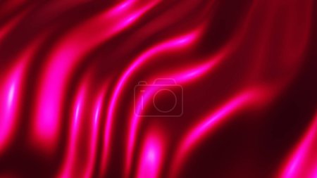 Foto de Fondo metálico púrpura sedoso con textura de ondas, interesante patrón líquido textil, ilustración abstracta de renderizado 3D. - Imagen libre de derechos