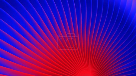 Téléchargez les photos : Red blue background stripes 3d wavy pattern, elegant abstract striped pattern, interesting spiral architectural minimal background, 3D render illustration. - en image libre de droit