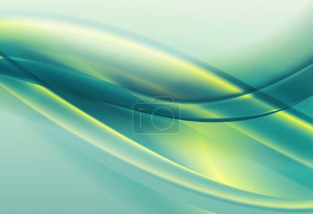 Foto de Fondo verde abstracto, ondas suaves elegantes, líneas verdes blancas fondo de pantalla 3d ilustración. - Imagen libre de derechos