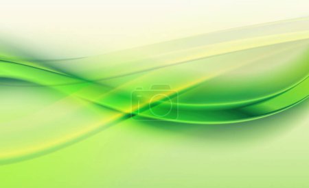 Photo for Abstract green background, elegant wavy 3d illustration - Royalty Free Image