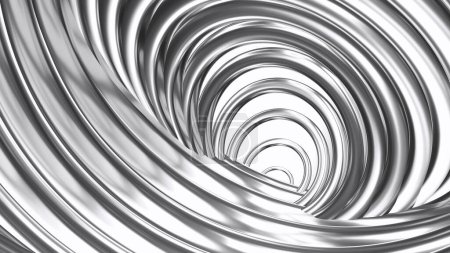 Photo for Silver chrome background stripes 3d wavy pattern, elegant abstract striped pattern wallpaper, render illustration. - Royalty Free Image