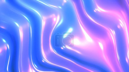 Foto de Fondo brillante plástico azul púrpura, látex brillante textura patrón fondo de pantalla, 3d render ilustración. - Imagen libre de derechos