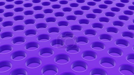 Photo for Metallic background with punched holes pattern, technological metal design, 3D purple perforated texture render ilustration. - Royalty Free Image