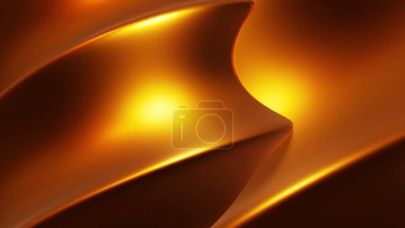 Foto de Fondo de oro abstracto con patrón de líneas en espiral 3d, 3d representación ilustración fondo de pantalla de metal dorado. - Imagen libre de derechos