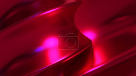 Foto de Fondo rojo abstracto con patrón de líneas en espiral 3d, ilustración de fondo de pantalla de metal de renderizado 3d - Imagen libre de derechos