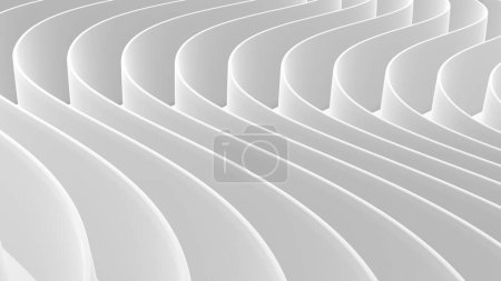 Foto de Fondo de patrón de rayas blancas, diseño de líneas 3d, fondo gris blanco mínimo abstracto para la presentación de negocios ilustración de renderizado 3d. - Imagen libre de derechos
