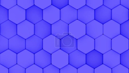 Foto de Fondo geométrico hexagones púrpura, fondo de pantalla de patrón de panal mínimo, ilustración de renderizado 3d. - Imagen libre de derechos