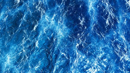 Téléchargez les photos : Texture motif vagues d'eau, vagues de mer rugueuses illustration de rendu 3D. - en image libre de droit