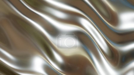 Foto de Fondo de ondas cromadas líquidas, textura de patrón de metal brillante y brillante, ilustración de renderizado 3D sedoso. - Imagen libre de derechos