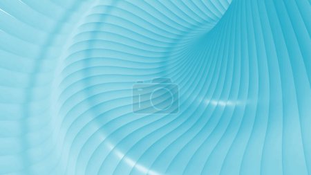 Photo for Blue background stripes 3d wavy pattern, elegant abstract striped pattern, interesting spiral architectural minimal background, 3D render illustration. - Royalty Free Image