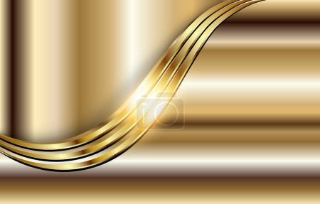Téléchargez les illustrations : Fond d'entreprise or, métal doré 3d brillant élégant fond vectoriel. - en licence libre de droit