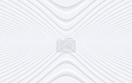 fond de motif rayé blanc, conception de lignes 3D, abstrait symétrique minimal blanc gris toile de fond pour la présentation de l'entreprise, illustration vectorielle