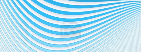 Téléchargez les illustrations : Abstract background with 3d lines pattern, white blue striped vector background illustration for business presentation - en licence libre de droit