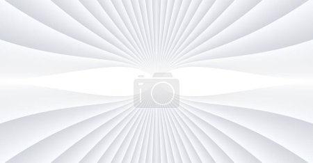 Ilustración de Fondo blanco abstracto con patrón de líneas 3d, ilustración mínima de fondo vectorial rayado gris blanco para presentación empresarial, perspectiva arquitectónica 3D con espacio de copia, diseño de neumorfismo moderno. - Imagen libre de derechos