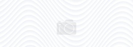 Ilustración de White srtiped background, 3d wavy stipes abstract background white gray elegant pattern, vector illustration. - Imagen libre de derechos