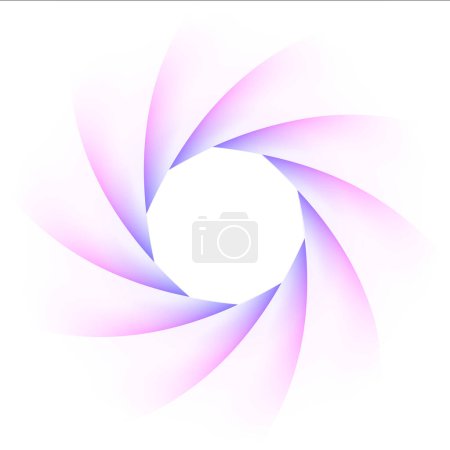 Illustration for Background with camera lens shutter purple blue on white, abstract technology background design, vector illustration. - Royalty Free Image