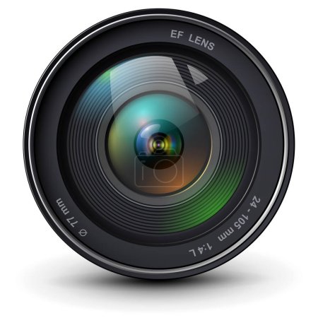 Illustration for Camera photo lens, 3d icon realistic illustration. - Royalty Free Image