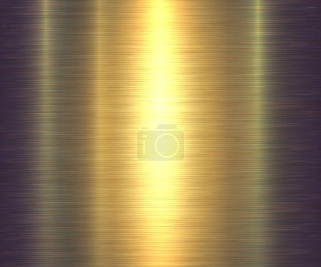 Ilustración de Textura de metal oro, brillante cepillado fondo patrón dorado metálico, ilustración vectorial. - Imagen libre de derechos