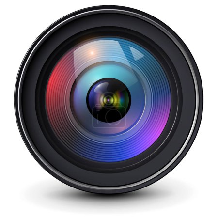 Illustration for Camera photo lens, 3d icon realistic illustration. - Royalty Free Image