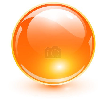 Ilustración de Bola de cristal brillante, esfera transparente vector naranja. - Imagen libre de derechos