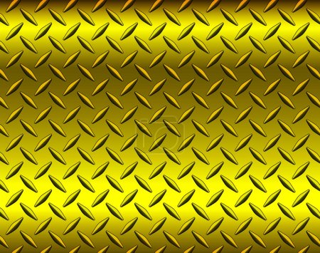 Illustration for Gold metal background with diamond plate texture pattern, vector illustration. - Royalty Free Image