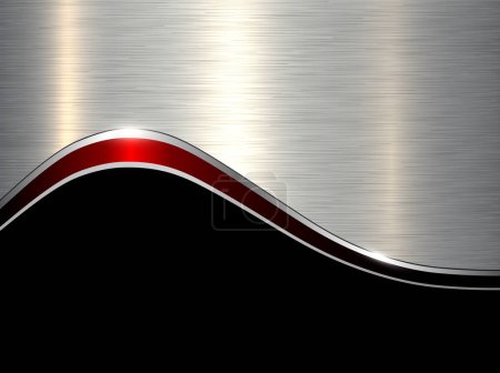 Ilustración de Fondo metálico negro plateado, brillante elegante con patrón de textura de metal cepillado, ilustración vectorial. - Imagen libre de derechos