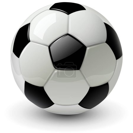 Téléchargez les illustrations : Ballon de football avec icône ombre 3D, illustration vectorielle. - en licence libre de droit