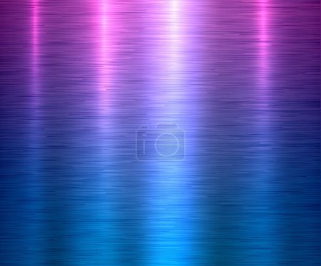 Ilustración de Fondo de textura azul púrpura de metal, patrón de placa de textura metálica cepillada, ilustración vectorial multicolor. - Imagen libre de derechos