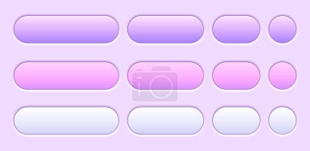 Ilustración de Botones colección de color púrpura, interesante panel de navegación para el sitio web con colores pastel suaves, ilustración vectorial editable. - Imagen libre de derechos