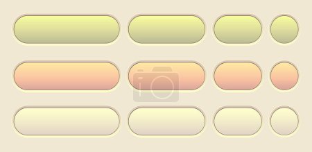 Ilustración de Botones amarillo colección de color naranja, interesante panel de navegación para el sitio web con colores pastel suaves, ilustración vectorial editable. - Imagen libre de derechos