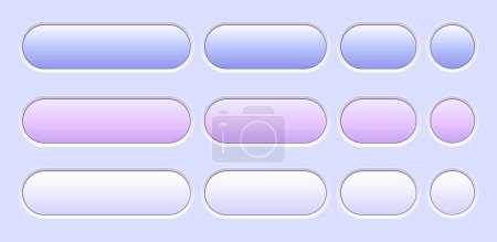 Ilustración de Botones púrpura colección azul, interesante panel de navegación para el sitio web con colores pastel suaves, ilustración vectorial editable. - Imagen libre de derechos