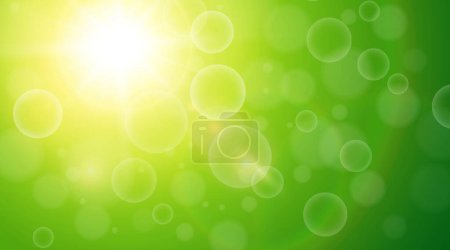 Illustration for Green nature background, sunny with blurry bokeh as spring vector background. - Royalty Free Image