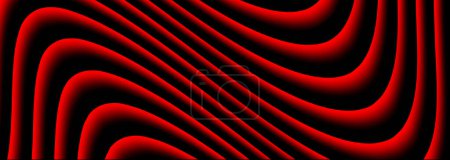 Illustration for Abstract  background with 3D red black striped pattern, interesting wavy minimal dark background, emboss design for business presentation, vector illustration - Royalty Free Image