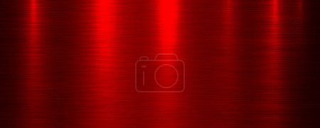 Ilustración de Fondo de textura de metal cepillado rojo, brillante brillante fondo metálico 3d, ilustración vectorial. - Imagen libre de derechos