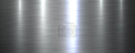 Illustration for Silver metallic texture with brushed metal pattern, shiny steel industrial and technology background, vector illustration. - Royalty Free Image