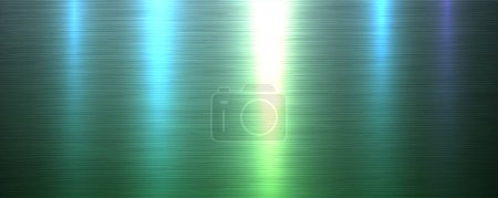 Foto de Textura metálica verde plateada con patrón de metal cepillado, fondo industrial y tecnológico de acero brillante, ilustración vectorial. - Imagen libre de derechos