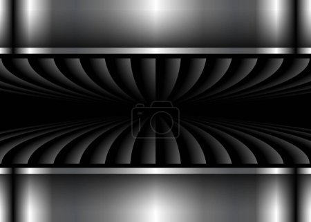 Foto de Fondo de patrón de rayas negras, líneas 3d diseño abstracto simétrico mínimo oscuro fondo para la presentación de negocios, ilustración vectorial. - Imagen libre de derechos