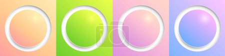Téléchargez les photos : Boutons web brillants ensemble, couleurs arc-en-ciel cercle 3d icônes illustration vectorielle. - en image libre de droit