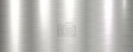 Ilustración de Fondo de textura de metal cepillado en plata, brillante brillante fondo metálico 3d, ilustración vectorial. - Imagen libre de derechos