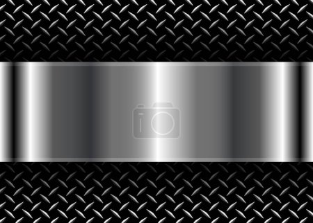 Téléchargez les photos : Fond en métal noir avec motif de texture de plaque de diamant, illustration vectorielle 3d. - en image libre de droit