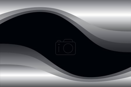 Téléchargez les photos : Argent fond d'affaires ondulé noir, élégante illustration vectorielle 3d. - en image libre de droit