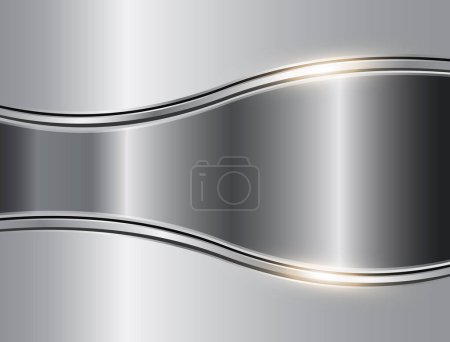 Téléchargez les photos : Argent gris ondulé fond d'affaires, élégante illustration vectorielle en métal 3d. - en image libre de droit