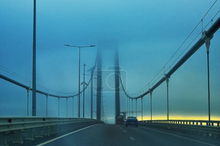 Hängebrücke über die Donau zwischen den Städten Braila und Tulcea in Rumänien