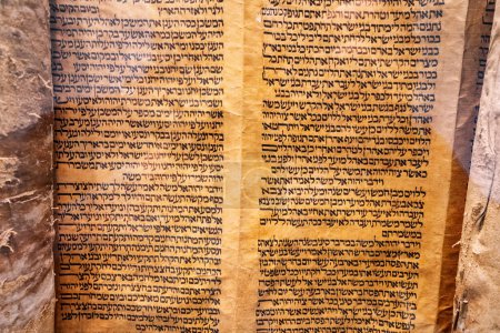 Photo for 28 July 2022, Essen, Germany: Handwritten Torah scroll or Sefer. Jewish religion and judaism concept - Royalty Free Image