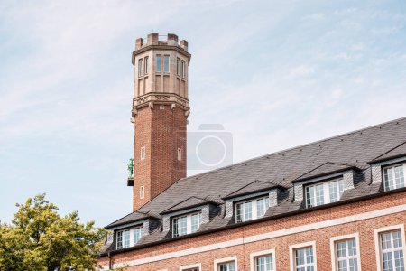 Photo for 29 July 2022, Cologne, Germany: Neuerburg Haus historical landmark with brick clocktower - Royalty Free Image