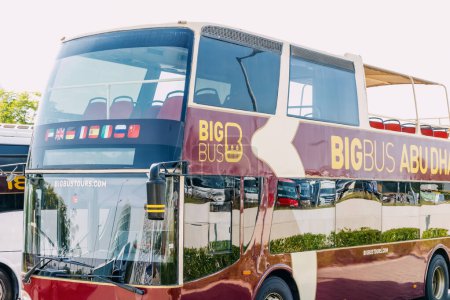 Photo for 15 January 2023, Abu Dhabi, UAE: Bigbus - popular tourist sightseeing transport - Royalty Free Image