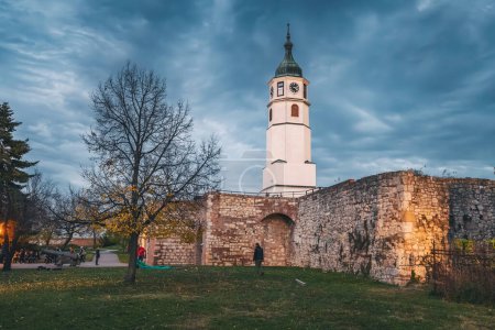 Photo for 02 December 2023, Belgrade, Serbia: Kalemegdan Fortress, Belgrade's emblematic landmark, exudes centuries of history against a backdrop of vibrant skies - Royalty Free Image