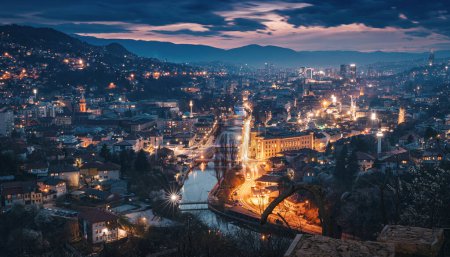 From the bustling streets to the tranquil riverbanks, Sarajevo's historic charm and vibrant energy come alive in the enchanting twilight